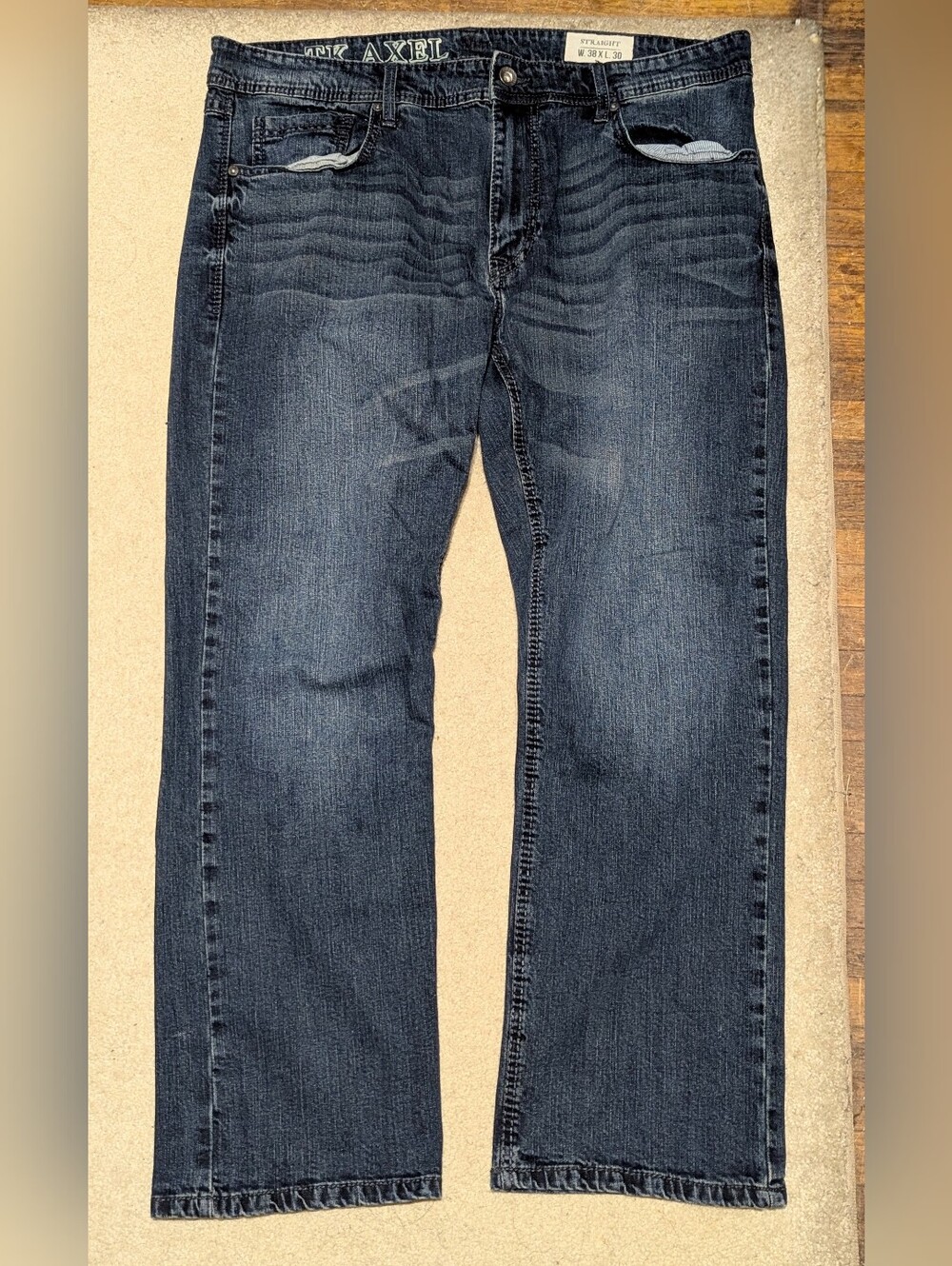 TK Axel Jeans Straight Leg Dark Blue Denim Size 38X30 Mens